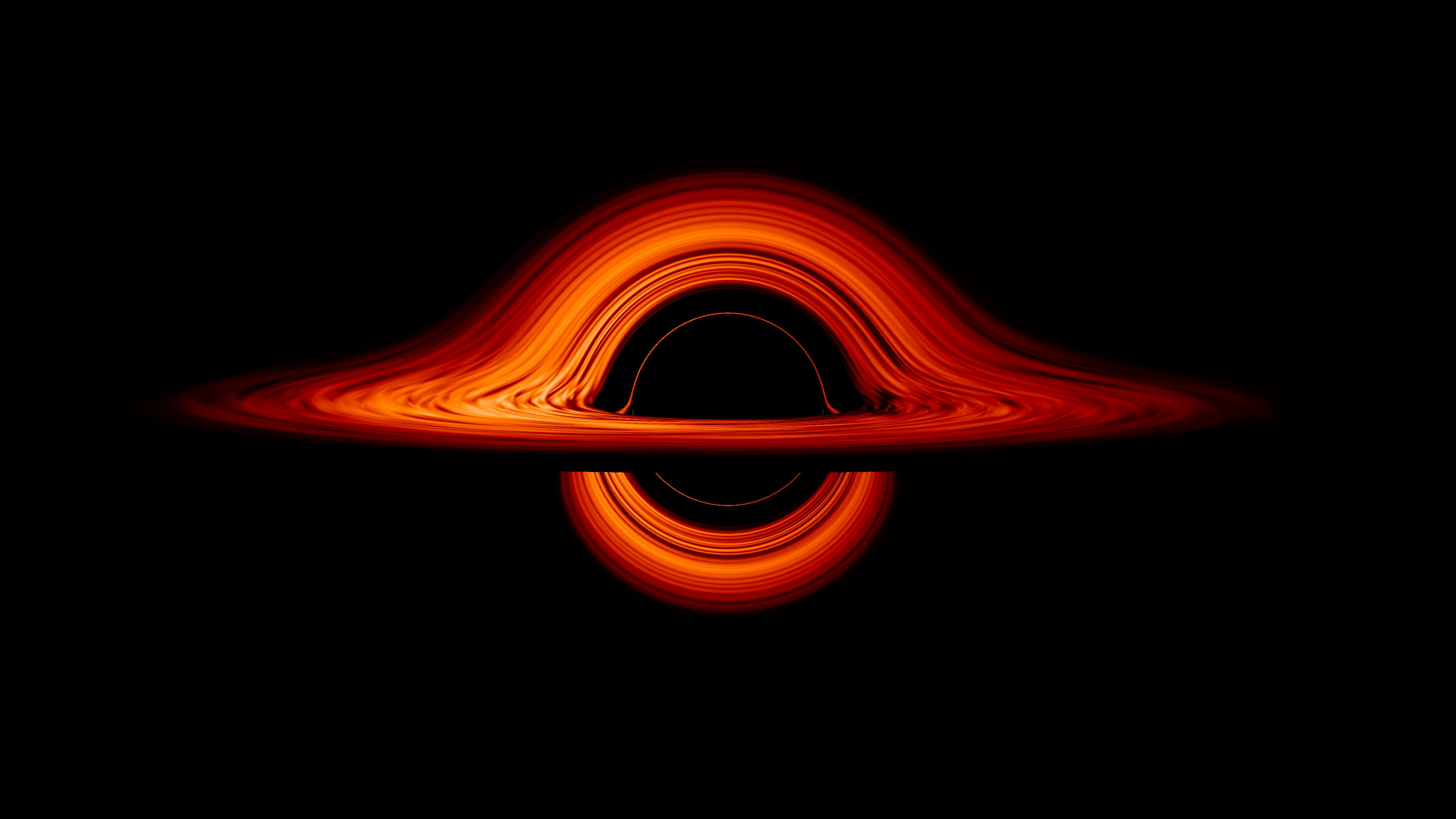 NASA visualization of light bending around a black hole